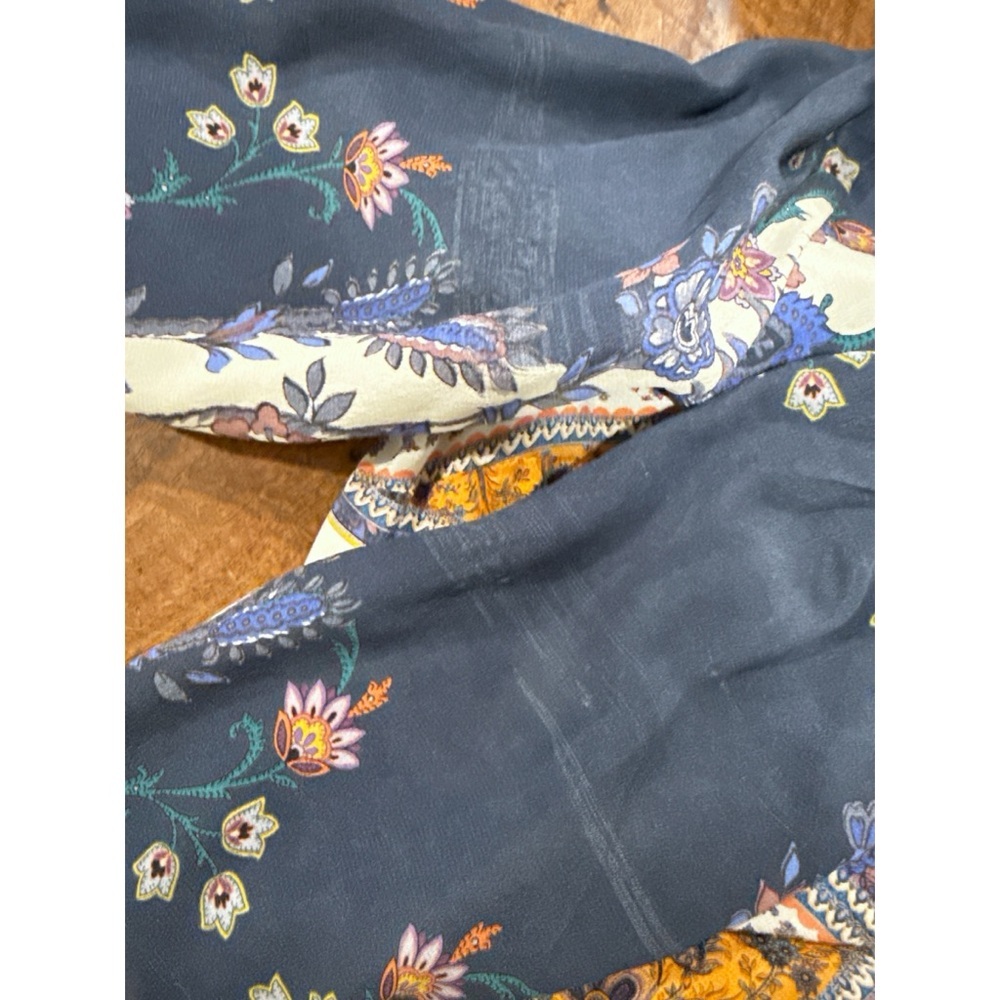 Anthropologie Maeve 100% Silk Barcelona Floral Mirror Scaarf Print Shift Dress 2 - Picture 6 of 12